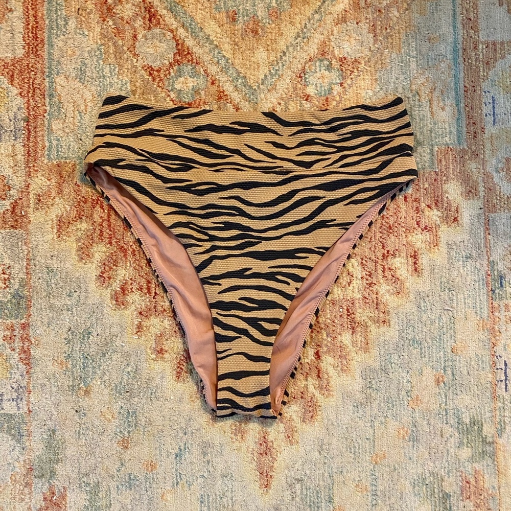Aerie Zebra Print Bikini Bottoms - Black and Tan